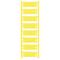Yellow plastic holder with eight equally sized, rectangular compartments that can be used for inserting signs or labels.