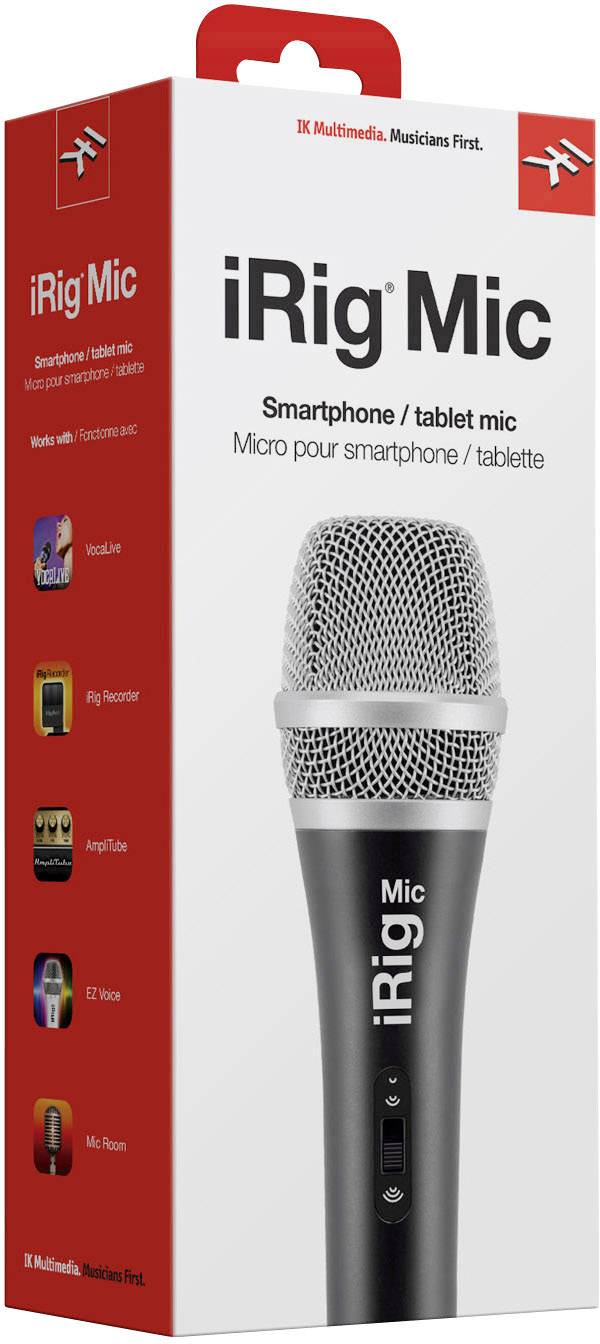 iRig Mic Handheld Mobile phone microphone Transfer type (details):Corded incl. clip Headphone/mic combo jack (3.5 mm) Co-2