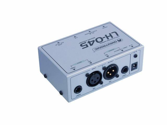 A rectangular audio device with multiple inputs and outputs, including XLR and jack sockets. Brand name 'Dynatronic' displayed at the top.