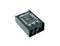 Black electronic device with labels and ports, presumably a connecting component or adapter for technical applications.