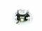 A round, white ceiling speaker with a black enclosure and colourful cables, suitable for ceiling mounting.
