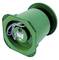 Green fan with cable, side view. Device for ventilation and air circulation in indoor spaces.