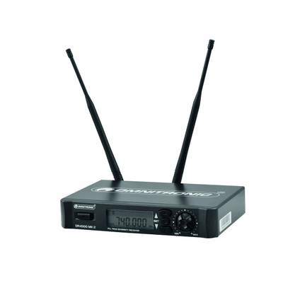A wireless receiver with two aerials and a digital display showing the frequency 740,000.