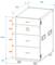 Technical Drawing of a Mobile Cabinet with Four Drawers. Dimensions: Height 1030 mm, Width 600 mm, Depth 600 mm, Drawer Width 550 mm.