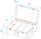 Open case with four equally sized compartments. Dimensions: Width 565 mm, Depth 370 mm, Height 160 mm. Each compartment is 130 mm wide.
