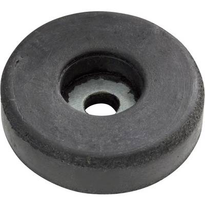 Black round magnet with a central hole, probably an industrial magnet.