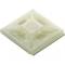 Plastic square cable mounting bracket in beige, with adhesive backing for securing cable bundles.