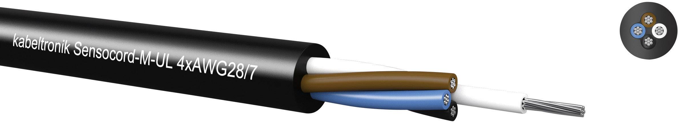 Kabeltronik 242040800-1 Sensor lead Sensocord® 4 x 0.09 mm² Black Sold per metre