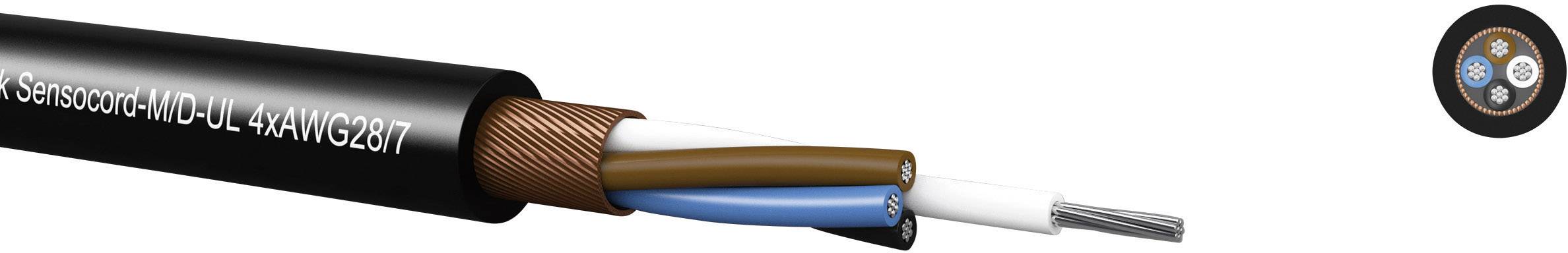 Kabeltronik 24205D800-1 Sensor lead Sensocord® 5 x 0.09 mm² Black Sold per metre