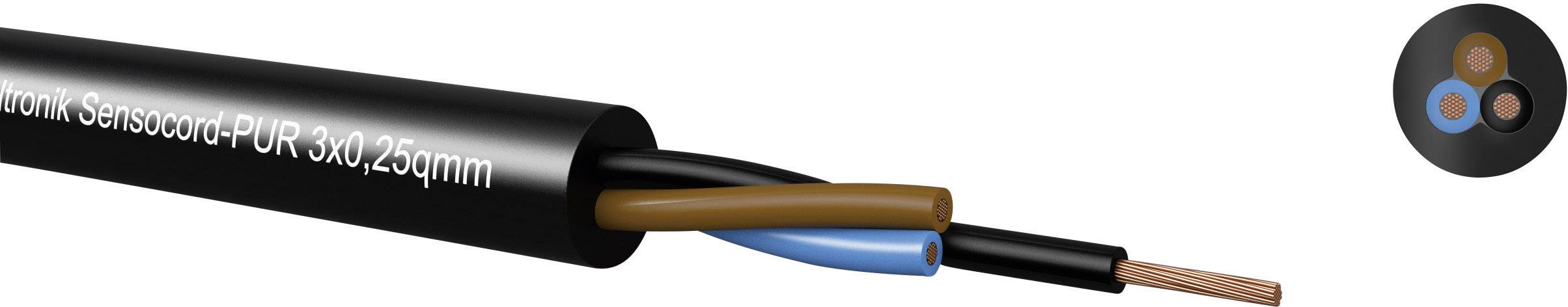 Kabeltronik 2454P3409-1 Sensor lead Sensocord® 4 x 0.34 mm² Black Sold per metre