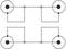 Circuit diagram shows four black dots connected by lines, with two parallel circles at the top and bottom.