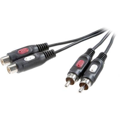 SpeaKa Professional SP-7870204 RCA Audio/phono Cable extension [2x RCA plug (phono) - 2x RCA socket (phono)] 5.00 m Blac