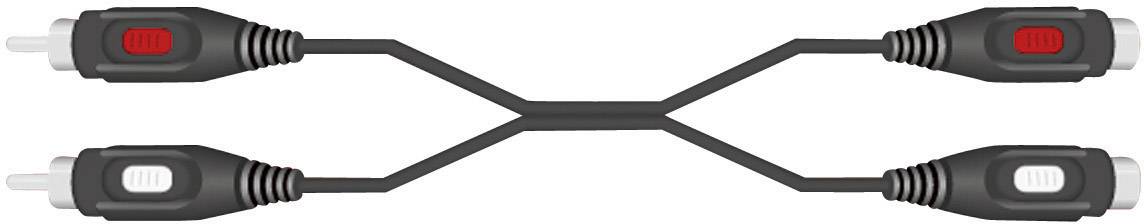 SpeaKa Professional SP-7870208 RCA Audio/phono Cable extension [2x RCA plug (phono) - 2x RCA socket (phono)] 10.00 m Bla-1