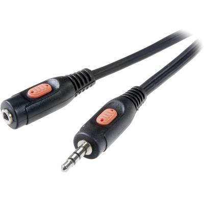 SpeaKa Professional SP-7870224 Jack Audio/phono Cable extension [1x Jack plug 3.5 mm - 1x Jack socket 3.5 mm] 2.50 m Bla