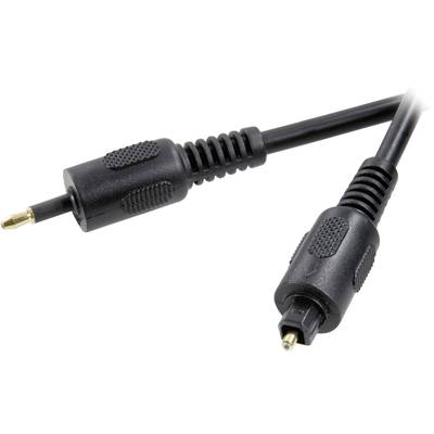 SpeaKa Professional Toslink Digital Audio Cable [1x Optical plug 3.5 mm - 1x Toslink plug (ODT)] 1.00 m Black 