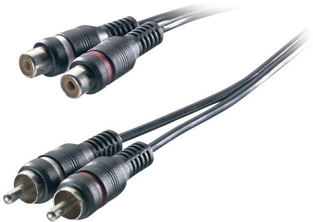 SpeaKa Professional SP-1300380 RCA Audio/phono Cable extension [2x RCA plug (phono) - 2x RCA socket (phono)] 3.00 m Black