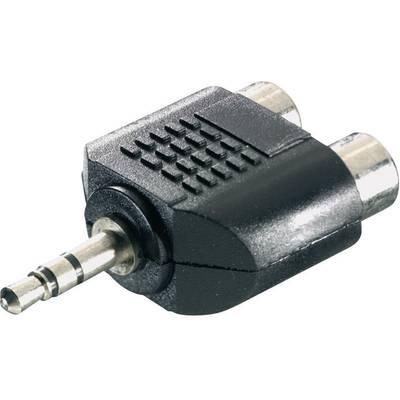 SpeaKa Professional SP-1300388  Jack / RCA Audio/phono Y adapter [1x Jack plug 3.5 mm - 2x RCA socket (phono)] Black