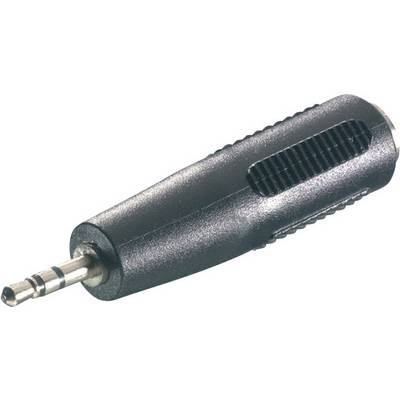 A 3.5mm jack plug to 6.3mm jack socket adaptor, primarily used in audio technology.