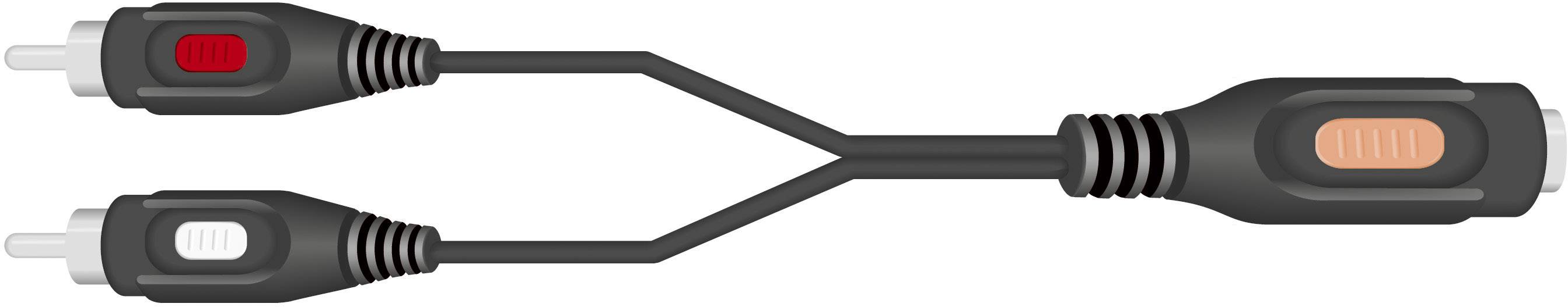 SpeaKa Professional SP-7869828 RCA / Jack Audio/phono Cable extension [2x RCA plug (phono) - 1x Jack socket 6.35mm] 20.0-1