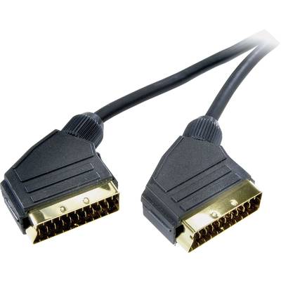 SpeaKa Professional SCART TV/receiver Cable [1x SCART plug - 1x SCART plug] 2.00 m Black 