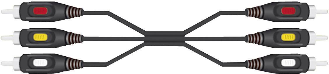 SpeaKa Professional RCA composite AV Cable [3x RCA plug (phono) - 3x RCA plug (phono)] 5.00 m Black-1