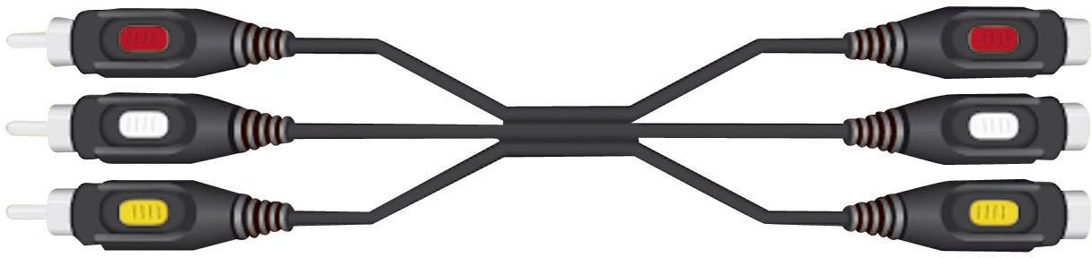 SpeaKa Professional RCA composite AV Cable extension [3x RCA plug (phono) - 3x RCA socket (phono)] 2.00 m Black-1