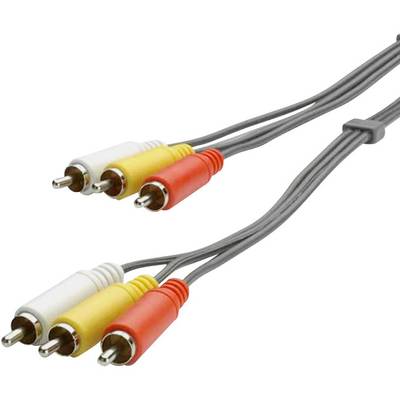 SpeaKa Professional RCA composite AV Cable [3x RCA plug (phono) - 3x RCA plug (phono)] 3.00 m Black
