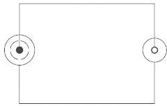 Simple electrical circuit with a battery and a light bulb connected in series.