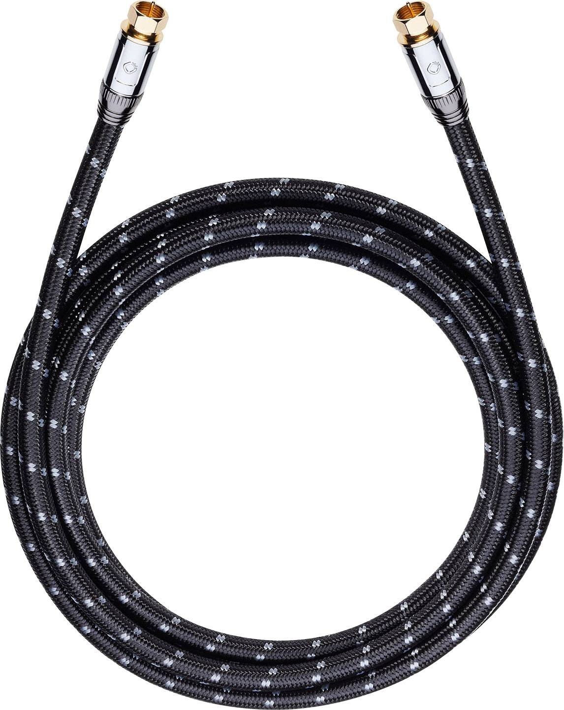 Antennas, SAT Cable [1x F plug - 1x F plug] 125 dB gold plated connectors, with sleeve Black, Grey Oehlbach XXL® Transmission Ultra