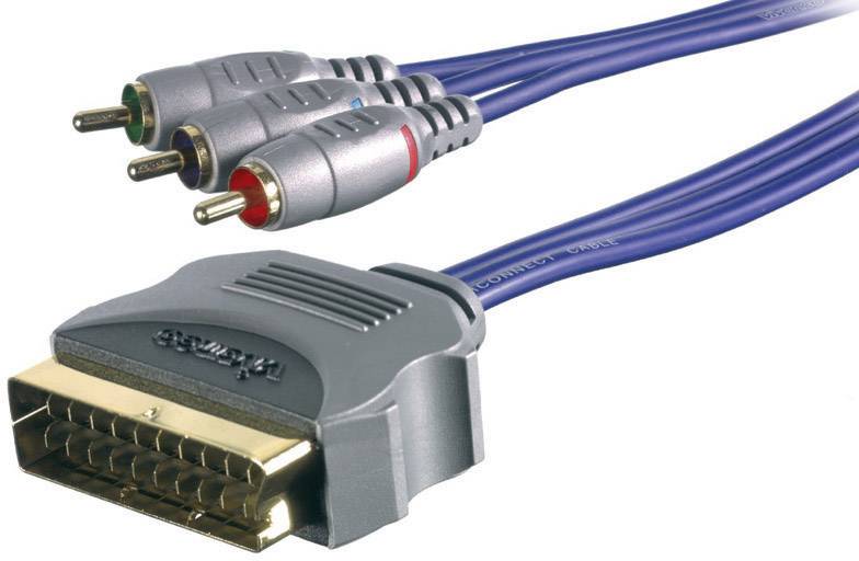 RCA / SCART VHS Cable [3x RCA plug (phono) 1x SCART plug] 1 m from