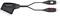 A SCART plug that splits into two RCA plugs, suitable for connecting audio and video devices.