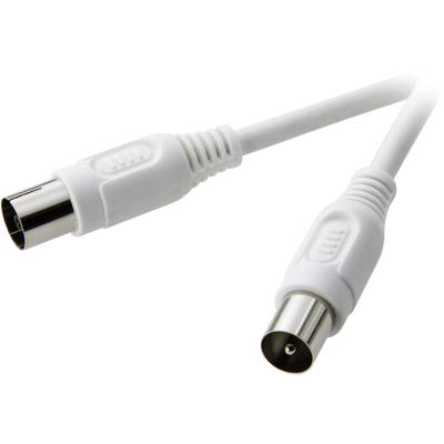 SpeaKa Professional Antennas Cable [1x Belling-Lee/IEC plug 75Ω - 1x Belling-Lee/IEC socket 75Ω] 1.50 m 75 dB  White