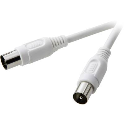 SpeaKa Professional Antennas Cable [1x Belling-Lee/IEC plug 75Ω - 1x Belling-Lee/IEC socket 75Ω] 5.00 m 75 dB  White