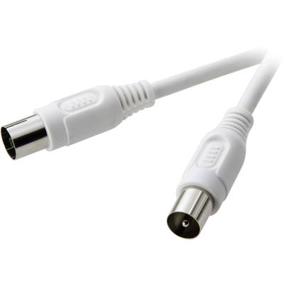 SpeaKa Professional Antennas Cable [1x Belling-Lee/IEC plug 75Ω - 1x Belling-Lee/IEC socket 75Ω] 15.00 m 75 dB  White