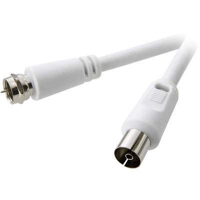 SpeaKa Professional SAT, Antennas Cable [1x F plug - 1x Belling-Lee/IEC socket 75Ω] 1.50 m 90 dB  White