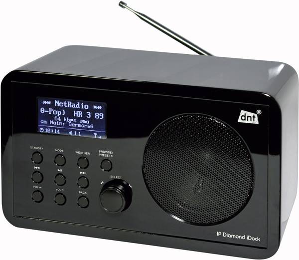 dnt IP Diamond desk radio FM radio Black