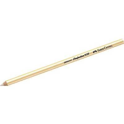 A cream-coloured eraser pencil by Faber-Castell with the inscription 'Perfection 7058'.