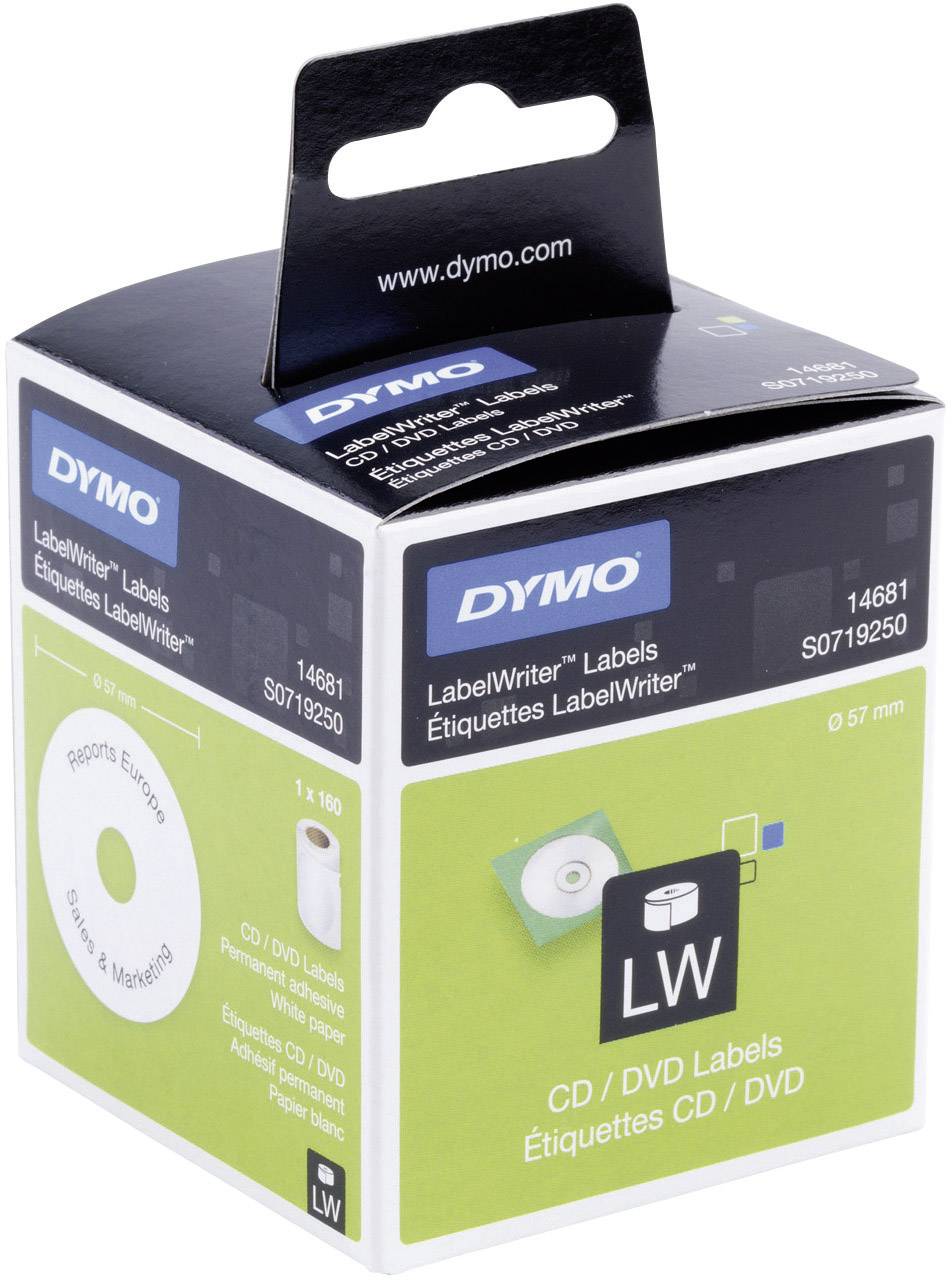 Этикетки для термопринтера lw 400 для CD/DVD, бумажные, d 57мм 160шт/рул 14681 (5411313146814)