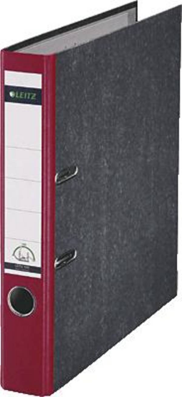 Leitz Folder 1050 A4 Spine width: 52 mm Red Paste paper 2 brackets 10505025