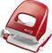 Red and white hole punch from the 'Leitz 5008' brand on a white background.