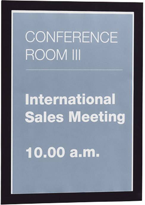 Door sign reading 'CONFERENCE ROOM III, International Sales Meeting, 10.00 am'