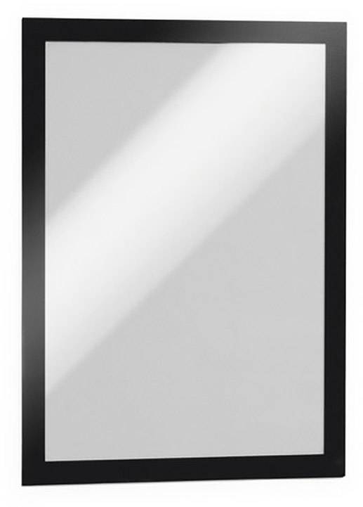 Rectangular wall mirror with a black frame.