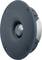 Black speaker driver, round with a dome in the centre, against a white background. Used for sound reproduction in audio systems.