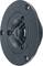 A black, round high-frequency speaker with four mounting holes and a central dome, for use in audio systems.