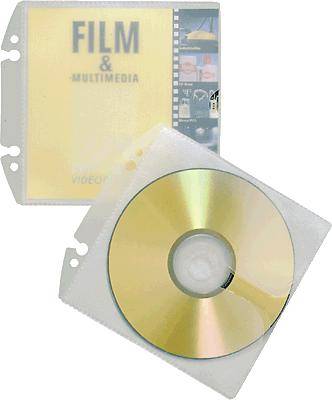 Durable CD/DVD punched pocket 1 CD/DVD/Blu-Ray PP Transparent 10 pc(s) (W x H) 14 cm x 13 cm 522319