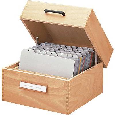 HAN  507 Card index box Natural wood No. of cards (max.): 900 cards  A7 landscape incl. metal prop, retractable lid with