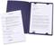 Two blue job application folders with a CV and a covering letter. The CV shows professional experience and qualifications.