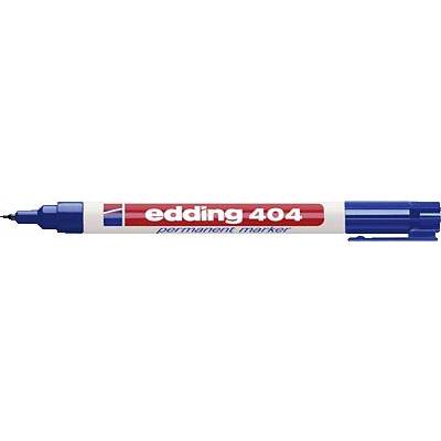 Blue 'Edding 404' permanent marker with a rounded tip and red brand logo on the cap.