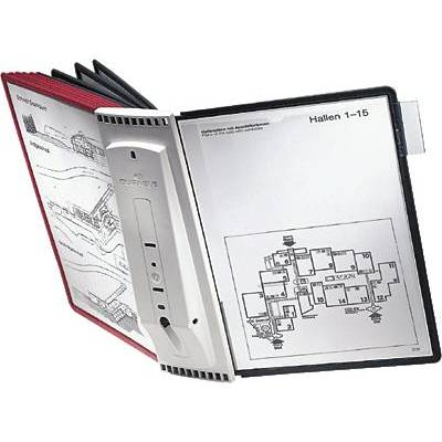 An open protective folder displays a building floor plan with the label 'Halls 1–15' and a technical device in the centre.