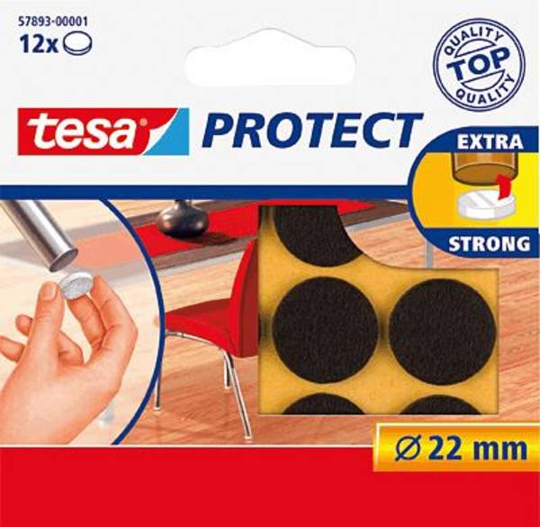 tesa Felt slider Brown (Ø) 22 mm 12 pc(s)
